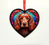 Cocker Spaniel Stained Glass Effect Heart Suncatcher
